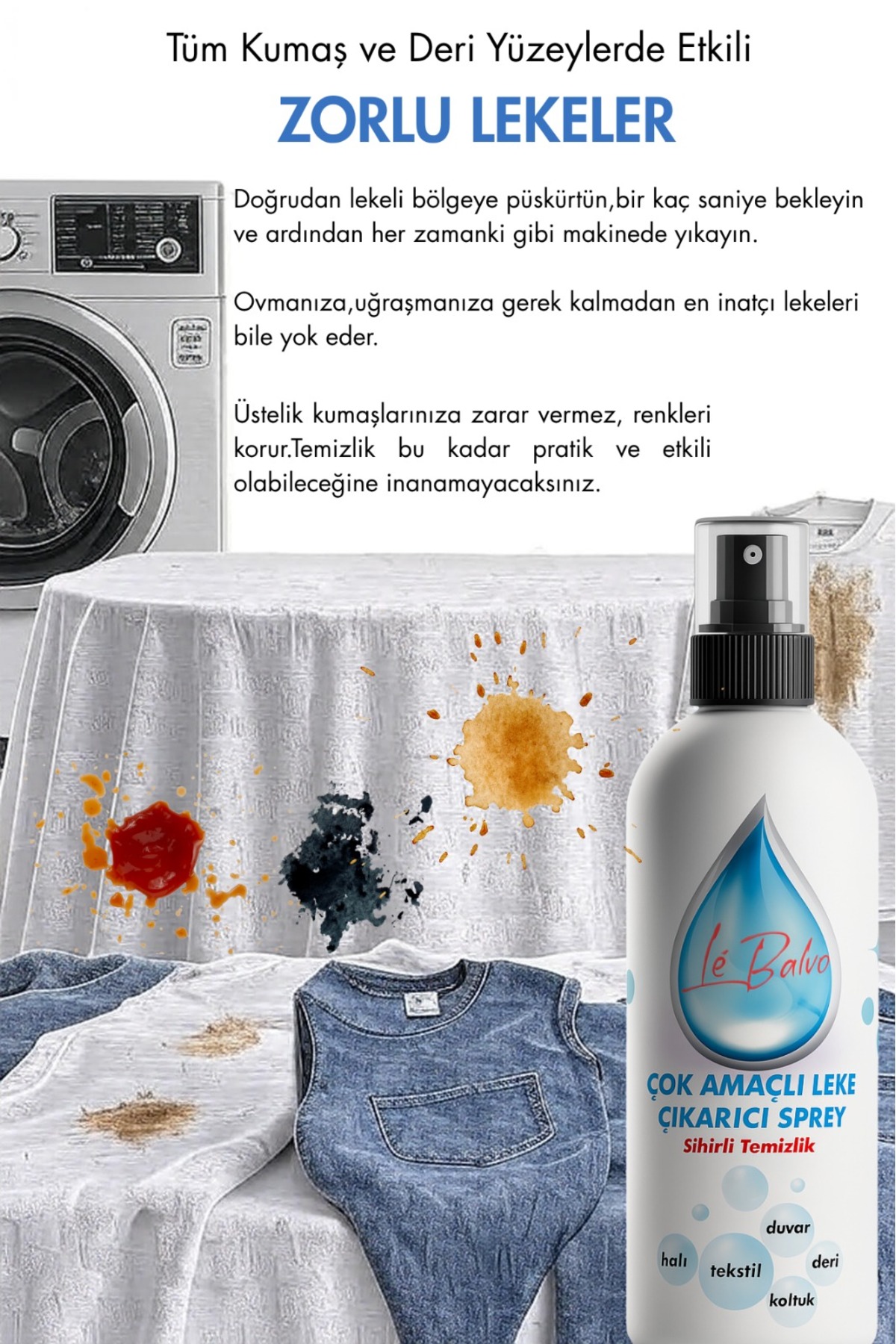 Çok Amaçlı Leke Çıkarıcı Sihirli Temizlik Spreyi 200 Ml